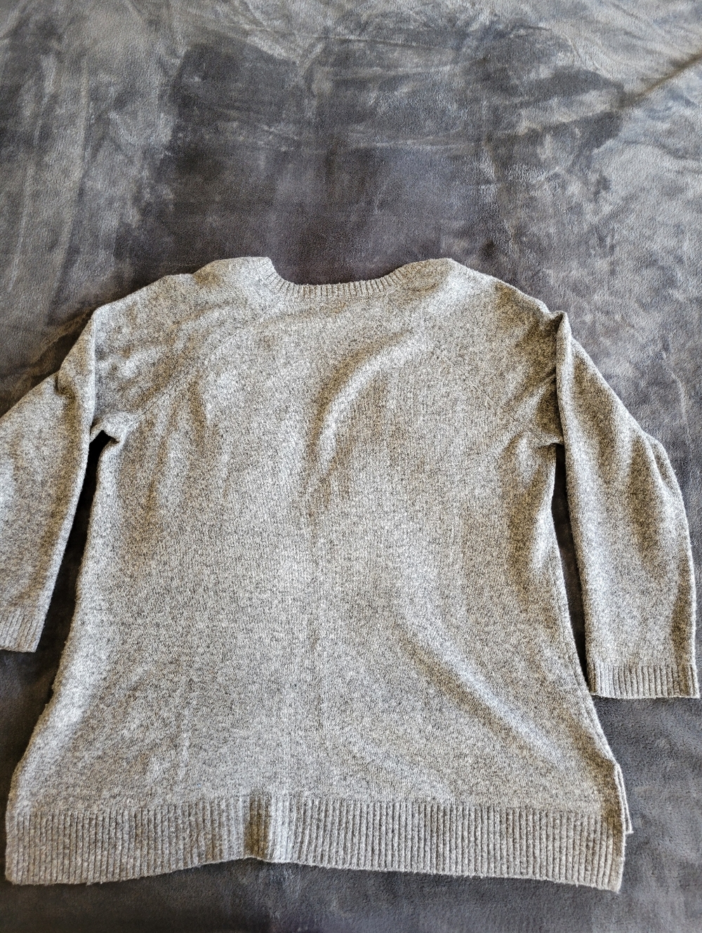 Market & Spruce Dark Gray Ryann Marled Textured Sweater - Picture 3 of 6